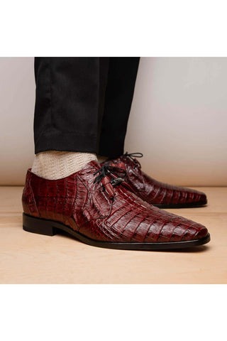 Marco Di Milano Lacio Wine Exotic Crocodile Derby (MDM1019)-AmbrogioShoes