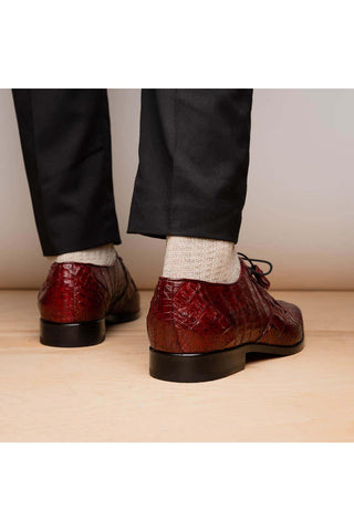 Marco Di Milano Lacio Wine Exotic Crocodile Derby (MDM1019)-AmbrogioShoes