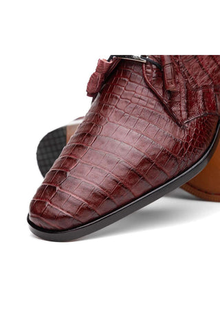 Marco Di Milano Lacio Wine Exotic Crocodile Derby (MDM1019)-AmbrogioShoes