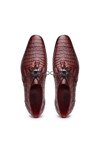 Marco Di Milano Lacio Wine Exotic Crocodile Derby (MDM1019)-AmbrogioShoes