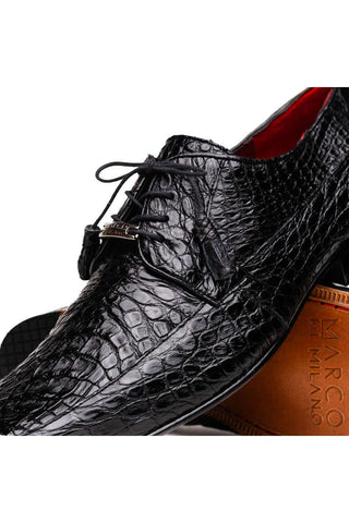 Marco Di Milano Leonardo Black Caiman Crocodile Derby-AmbrogioShoes