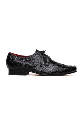 Marco Di Milano Leonardo Black Caiman Crocodile Derby-AmbrogioShoes