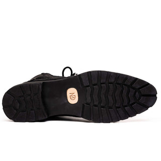 Marco Di Milano Leoni Men's Shoes Black Genuine Caiman Crocodile Rugged Boots (MDM1089)-AmbrogioShoes