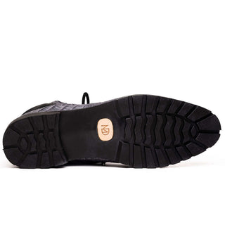 Marco Di Milano Leoni Men's Shoes Gray Genuine Caiman Crocodile Rugged Boots (MDM1089)-AmbrogioShoes