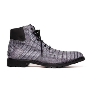 Marco Di Milano Leoni Men's Shoes Gray Genuine Caiman Crocodile Rugged Boots (MDM1089)-AmbrogioShoes