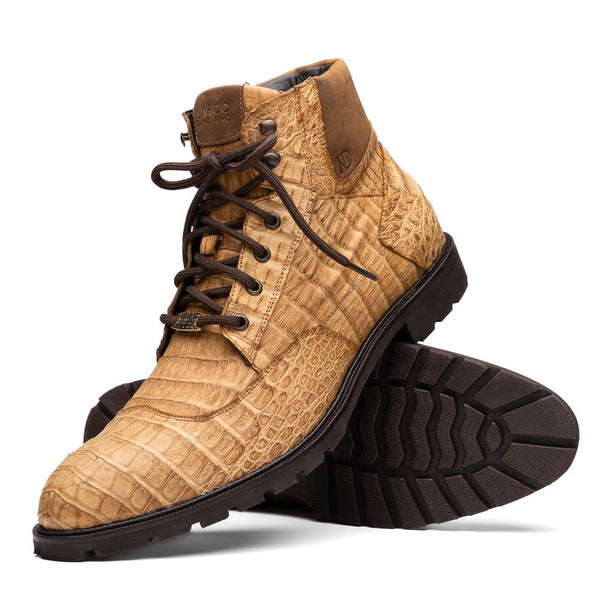 Marco Di Milano Leoni Men's Shoes Oil Orix Genuine Caiman Crocodile Rugged Boots (MDM1089)-AmbrogioShoes