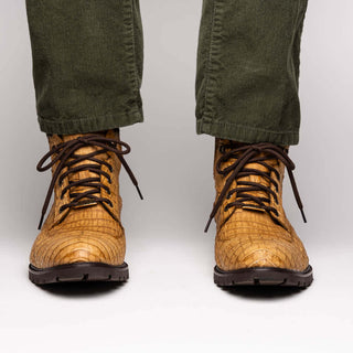 Marco Di Milano Leoni Men's Shoes Orix Genuine Caiman Crocodile Rugged Boots (MDM1089)-AmbrogioShoes