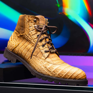 Marco Di Milano Leoni Men's Shoes Orix Genuine Caiman Crocodile Rugged Boots (MDM1089)-AmbrogioShoes