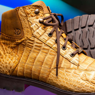 Marco Di Milano Leoni Men's Shoes Orix Genuine Caiman Crocodile Rugged Boots (MDM1089)-AmbrogioShoes