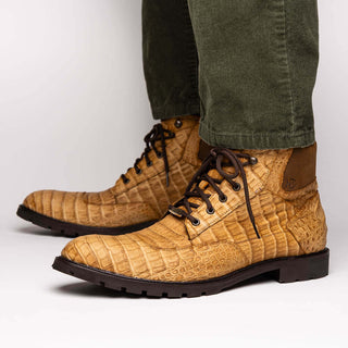 Marco Di Milano Leoni Men's Shoes Orix Genuine Caiman Crocodile Rugged Boots (MDM1089)-AmbrogioShoes