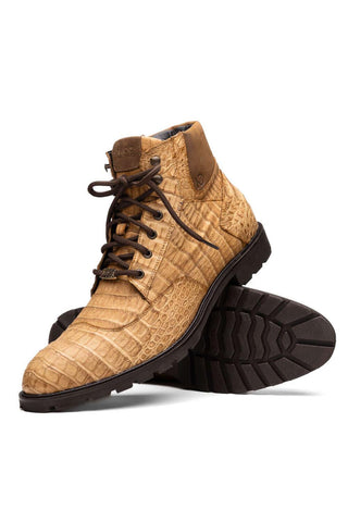 Marco Di Milano Leoni Orix Genuine Caiman Crocodile Rugged Boots (MDM1089)-AmbrogioShoes