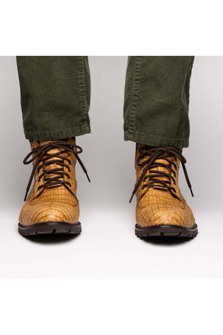 Marco Di Milano Leoni Orix Genuine Caiman Crocodile Rugged Boots (MDM1089)-AmbrogioShoes