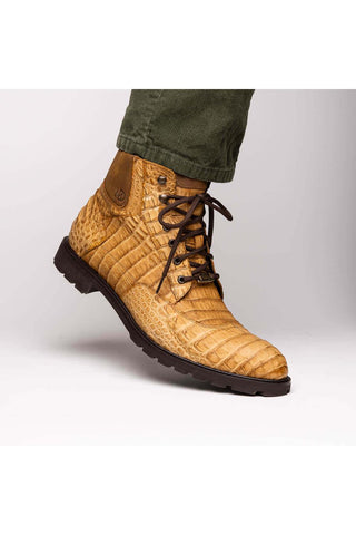 Marco Di Milano Leoni Orix Genuine Caiman Crocodile Rugged Boots (MDM1089)-AmbrogioShoes