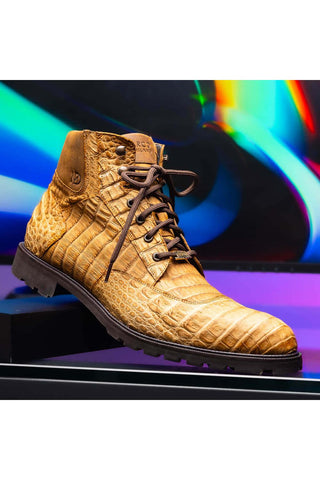 Marco Di Milano Leoni Orix Genuine Caiman Crocodile Rugged Boots (MDM1089)-AmbrogioShoes