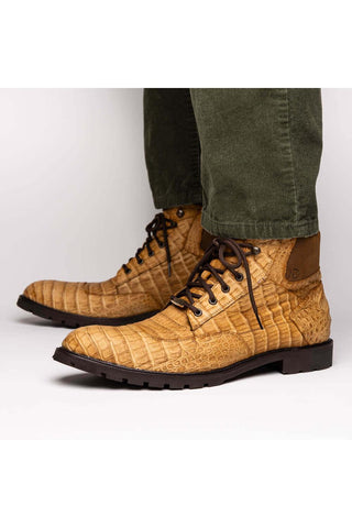 Marco Di Milano Leoni Orix Genuine Caiman Crocodile Rugged Boots (MDM1089)-AmbrogioShoes