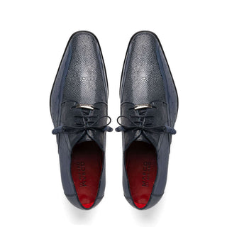 Marco Di Milano Lucca Men's Shoes Navy Exotic Stingray / Ostrich Derby's (MDM1105)-AmbrogioShoes