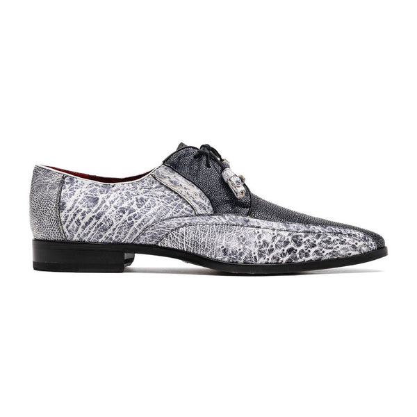 Marco Di Milano Lucca Men's Shoes Newspaper Exotic Stingray / Ostrich Dress Derby's Oxfords(MDM1104)-AmbrogioShoes