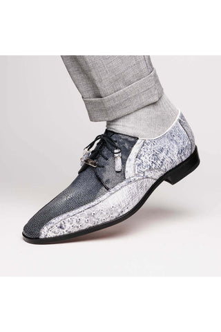 Marco Di Milano Lucca Newspaper Exotic Stingray / Ostrich Derby's (MDM1105)-AmbrogioShoes