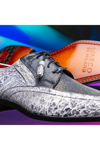 Marco Di Milano Lucca Newspaper Exotic Stingray / Ostrich Derby's (MDM1105)-AmbrogioShoes