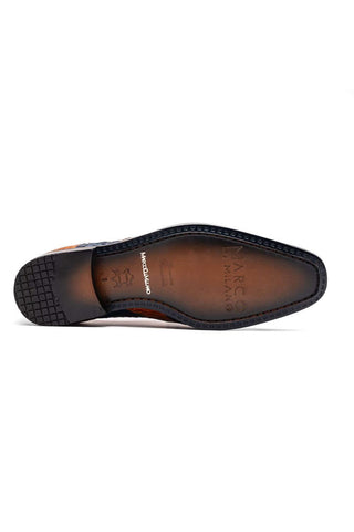 Marco Di Milano Luciano Blue & Brandy Exotic Crocodile Classic Wingtip Derby (MDM1103)-AmbrogioShoes