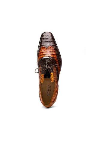 Marco Di Milano Luciano Brown & Congac Exotic Crocodile Classic Wingtip Derby (MDM1103)-AmbrogioShoes