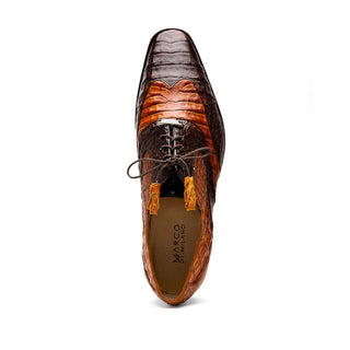 Marco Di Milano Luciano Men's Shoes Brown & Congac Exotic Crocodile Classic Wingtip Derby (MDM1103)-AmbrogioShoes