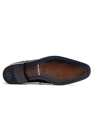 Marco Di Milano Luciano Navy & Brown Exotic Crocodile Classic Wingtip Derby (MDM1103)-AmbrogioShoes