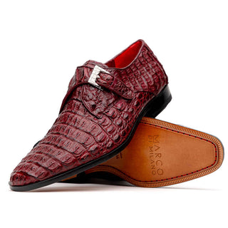 Marco Di Milano Luigi Wine Exotic Crocodile Skin Single Monk-Strap (MDM1000)-AmbrogioShoes