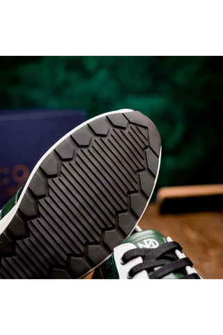 Marco Di Milano Lyon Green & White Calf-Skin / Ostrich Casual Sneakers (MDM1072)-AmbrogioShoes