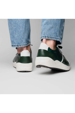 Marco Di Milano Lyon Green & White Calf-Skin / Ostrich Casual Sneakers (MDM1072)-AmbrogioShoes