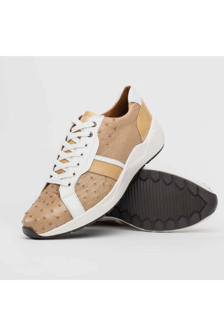 Marco Di Milano Lyon II Orix & White Calf-Skin / Ostrich Leg Casual Sneakers (MDM1067)-AmbrogioShoes