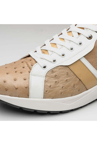 Marco Di Milano Lyon II Orix & White Calf-Skin / Ostrich Leg Casual Sneakers (MDM1067)-AmbrogioShoes