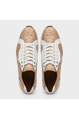 Marco Di Milano Lyon II Orix & White Calf-Skin / Ostrich Leg Casual Sneakers (MDM1067)-AmbrogioShoes