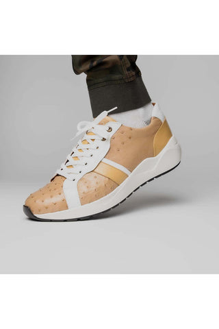 Marco Di Milano Lyon II Orix & White Calf-Skin / Ostrich Leg Casual Sneakers (MDM1067)-AmbrogioShoes