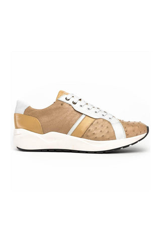 Marco Di Milano Lyon II Orix & White Calf-Skin / Ostrich Leg Casual Sneakers (MDM1067)-AmbrogioShoes