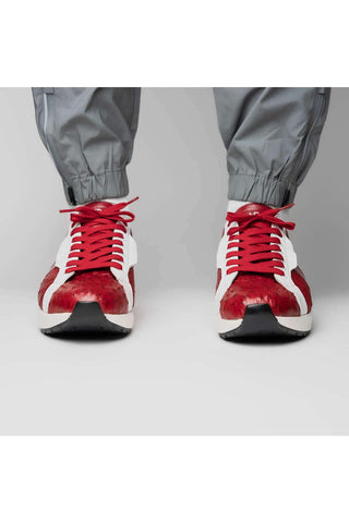 Marco Di Milano Lyon II Red & White Calf-Skin / Ostrich Leg Casual Sneakers (MDM1069)-AmbrogioShoes