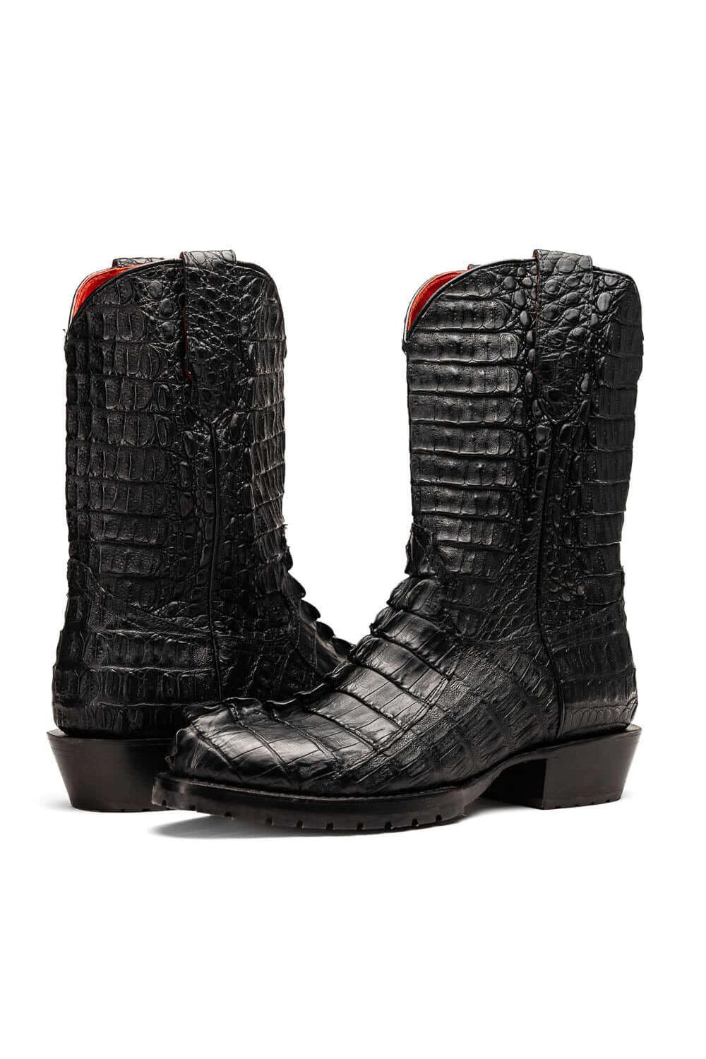 Bottes Hautes en Cuir à Plateforme Bottes Hautes en Cuir à Plateforme