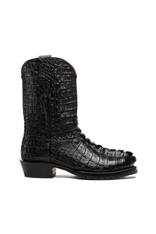 Marco Di Milano Marlboro Black Exotic Crocodile / Hornback Cowboy Boots (MDM1203)-AmbrogioShoes