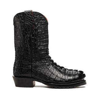 Marco Di Milano Marlboro Black Exotic Crocodile / Hornback Cowboy Boots (MDM1203)-AmbrogioShoes