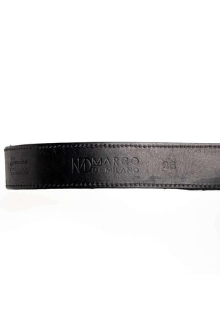 Marco Di Milano Marlboro Men’s Black Genuine Hornback Skin Belt (MDMB1047)-AmbrogioShoes