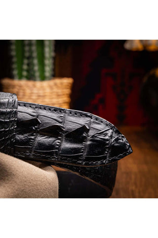 Marco Di Milano Marlboro Men’s Black Genuine Hornback Skin Belt (MDMB1047)-AmbrogioShoes