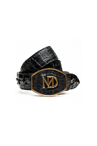 Marco Di Milano Marlboro Men’s Black Genuine Hornback Skin Belt (MDMB1047)-AmbrogioShoes