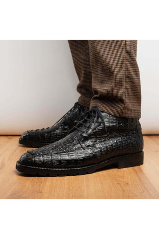 Marco Di Milano Martinelli Black Exotic Crocodile Chukka Boots (MDM1189)-AmbrogioShoes