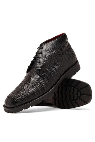 Marco Di Milano Martinelli Black Exotic Crocodile Chukka Boots (MDM1189)-AmbrogioShoes