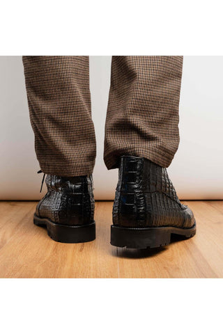 Marco Di Milano Martinelli Black Exotic Crocodile Chukka Boots (MDM1189)-AmbrogioShoes