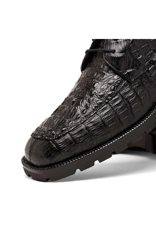 Marco Di Milano Martinelli Black Exotic Crocodile Chukka Boots (MDM1189)-AmbrogioShoes