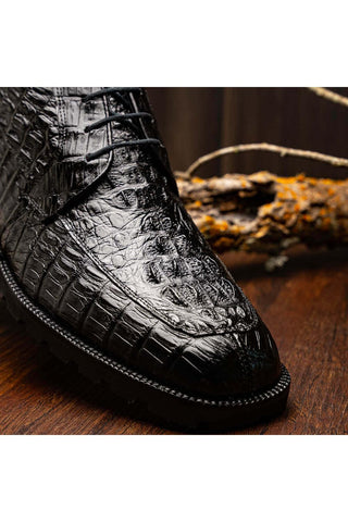 Marco Di Milano Martinelli Black Exotic Crocodile Chukka Boots (MDM1189)-AmbrogioShoes