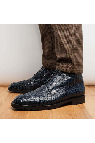 Marco Di Milano Martinelli Navy Exotic Crocodile Chukka Boots (MDM1189)-AmbrogioShoes