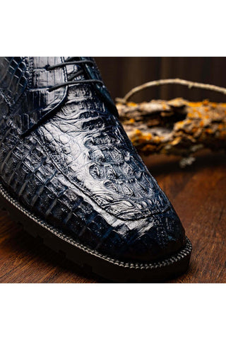 Marco Di Milano Martinelli Navy Exotic Crocodile Chukka Boots (MDM1189)-AmbrogioShoes