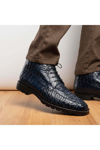 Marco Di Milano Martinelli Navy Exotic Crocodile Chukka Boots (MDM1189)-AmbrogioShoes